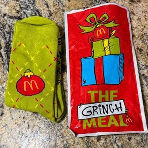 McDonald's Festive Green Socks with Red Accents